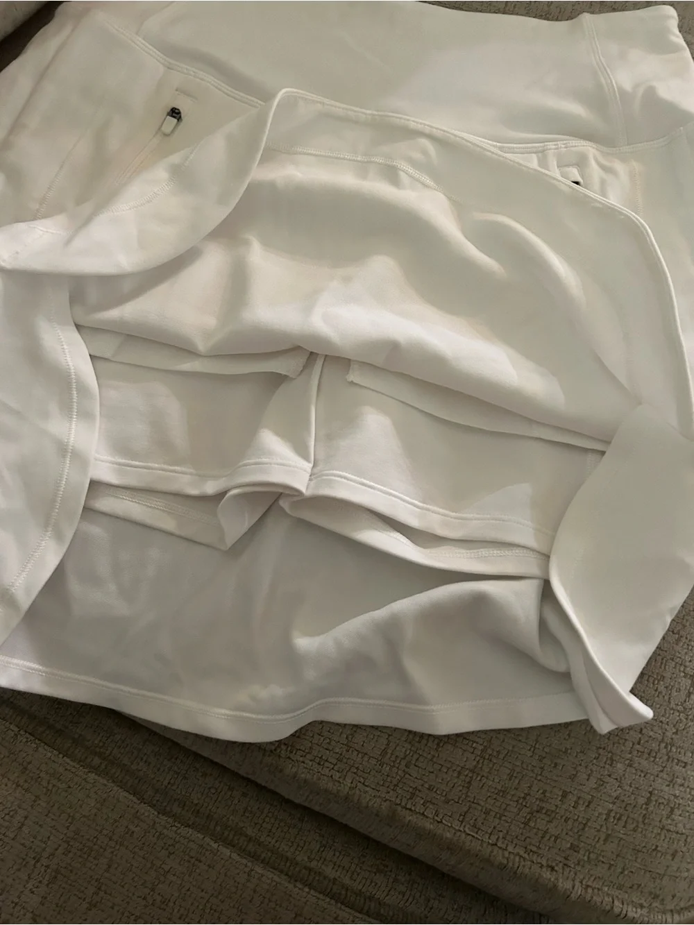 Athleta White Athletic Skort with Zipper Pockets